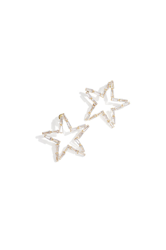 Koperen oorbellen met ster, elegante kerst, luxe serie, damessieraden
