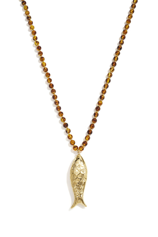 Acryl lange kettingen met vismotief, eenvoudige dagelijkse sieraden uit de Simple Series voor dames.