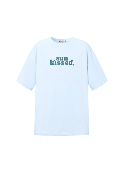 T-shirt met zonovergoten print
