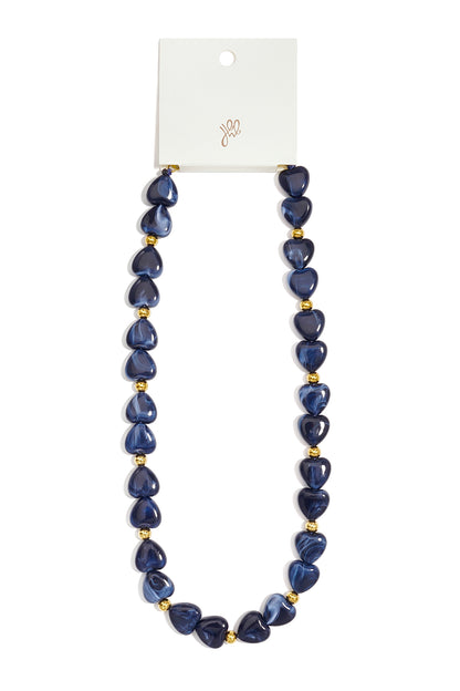 Acryl kralenkettingen met hartje, casual, alledaagse, eenvoudige serie, dames sieraden