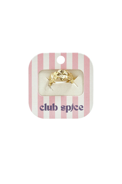 Statement ring met hibiscus bloemen