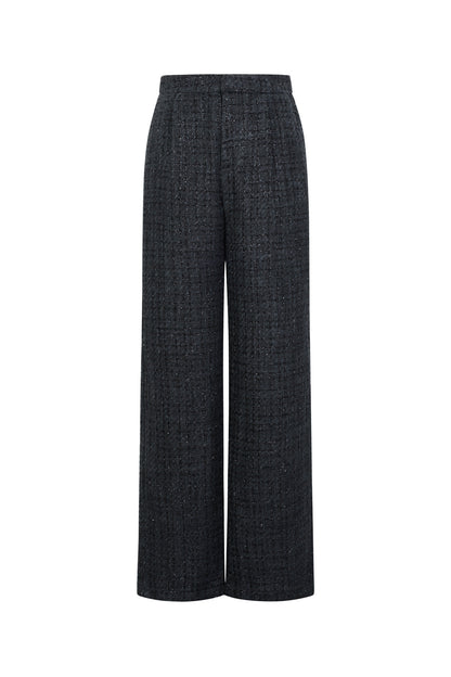 Geweven Polyestervezel Vrouwen Rechte Broeken Elegante Ruitjes Herfst/Winter