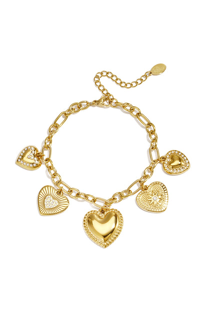 Roestvrijstalen bedelarmbanden met hartje, eenvoudige dagelijkse serie, dames sieraden
