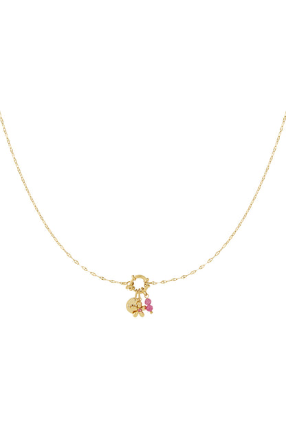 Rode bloemen DIY ketting