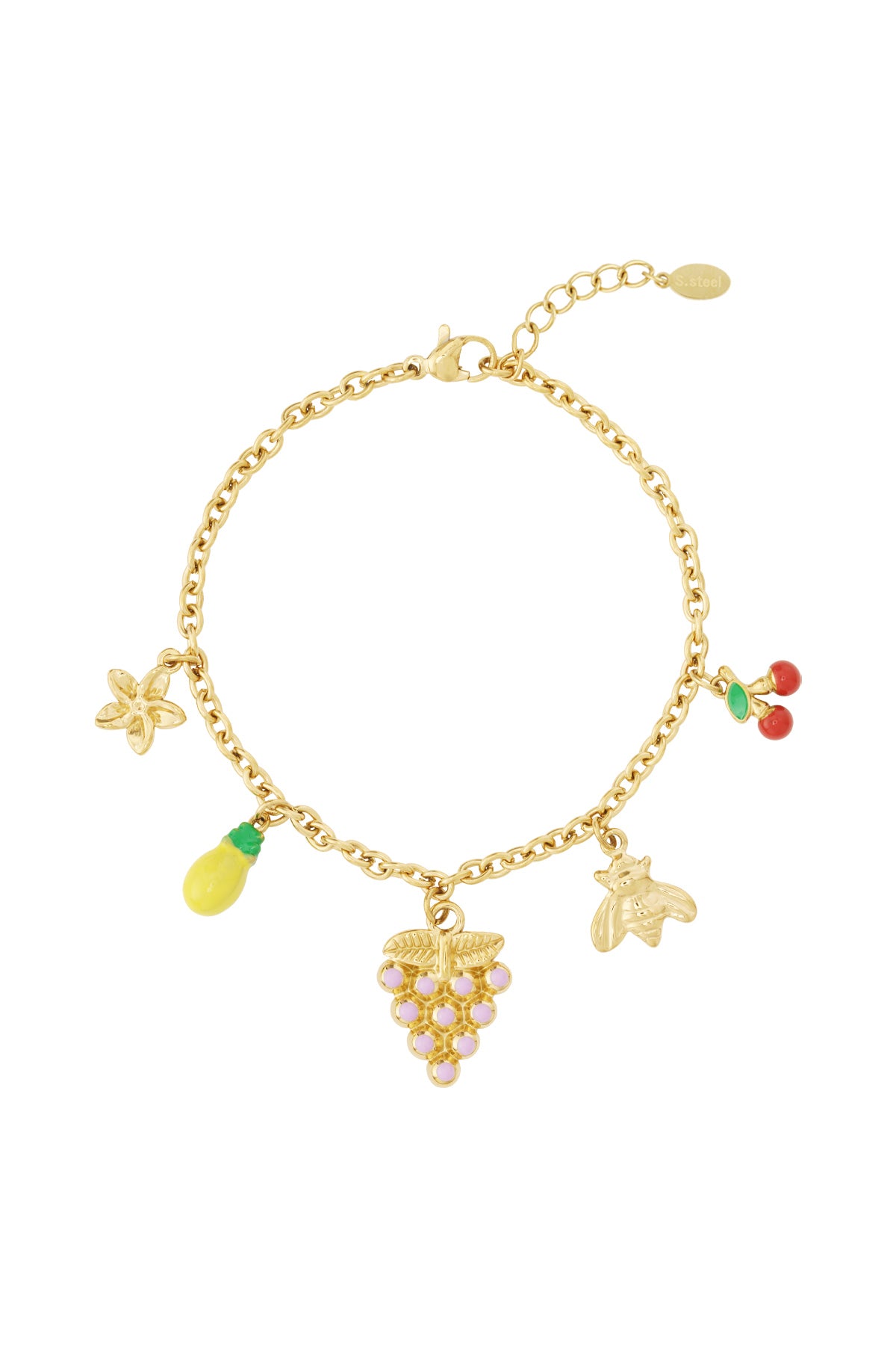 Fruitige bedeltjes armband