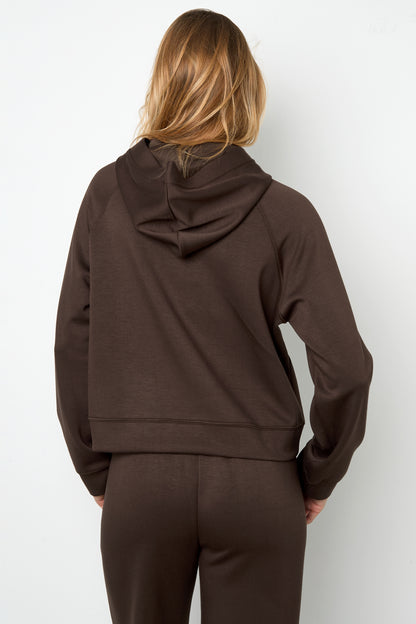 Gebreide Polyestervezel Vrouwen Hoodie Sportief Eenvoudige Kleur