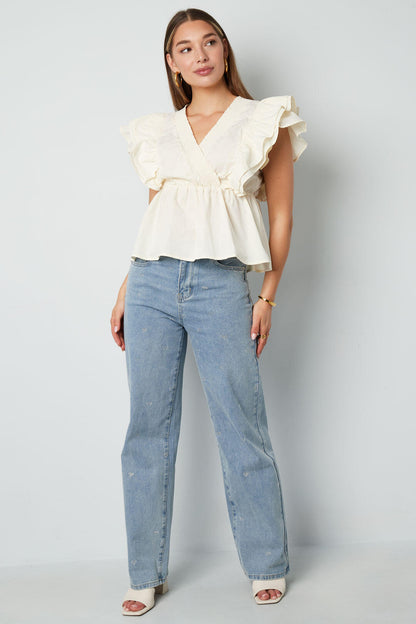 Elegant Ruffle Edge Sleeveless Top for Spring/Summer