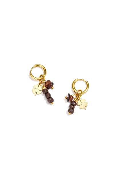 Oorbellen met klavertje vier van roestvrij staal, casual, alledaags en eenvoudig, dames sieraden