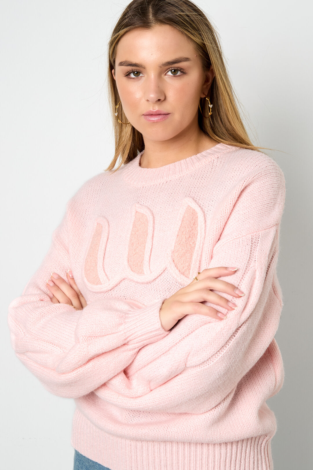 Gebreide Polyestervezel Vrouwen Truien Casual Letters