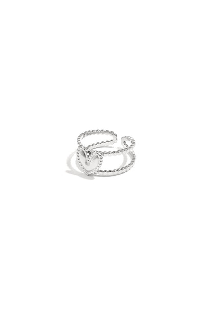 Verstelbare dubbele ring met hart