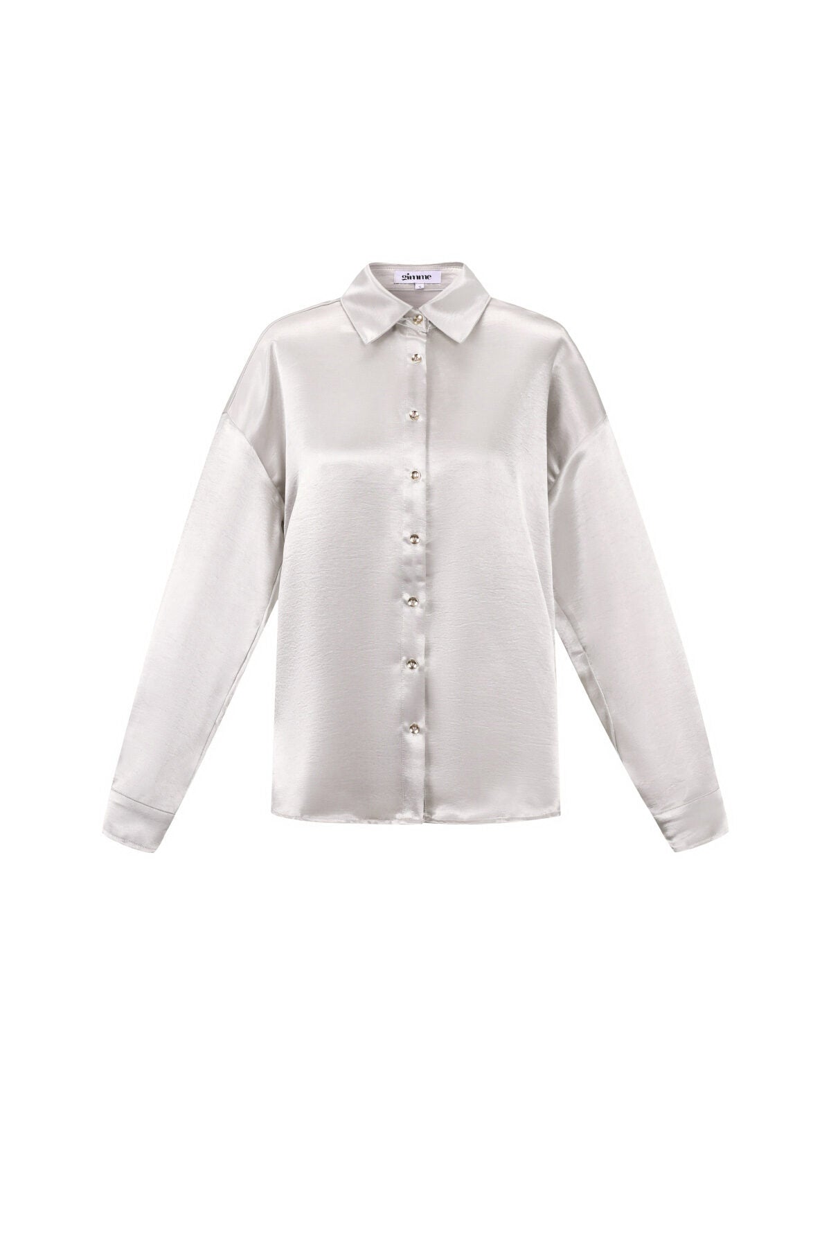 Woven Polyester Fiber Vrouwen Overhemd Casual Solid Color Basic