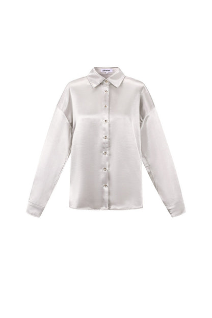 Woven Polyester Fiber Vrouwen Overhemd Casual Solid Color Basic