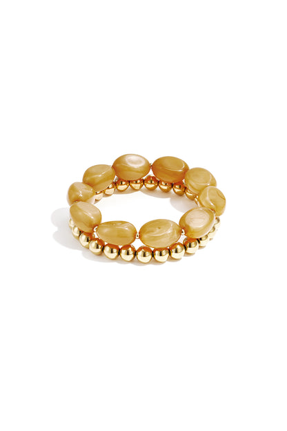 Armbandenset met organische kralen