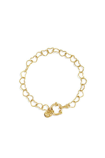 Armband met frontsluiting en hartvormige schakels
