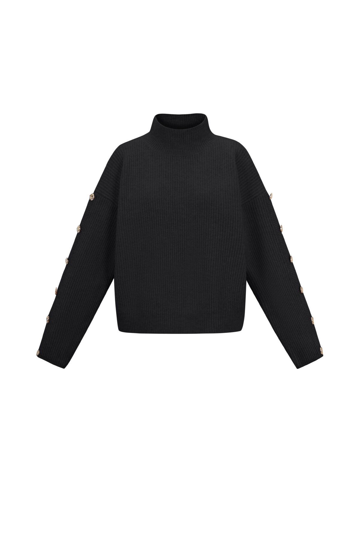 Gebreide Polyestervezel Vrouwen Trui Met Schildkraag Casual Effen Kleur