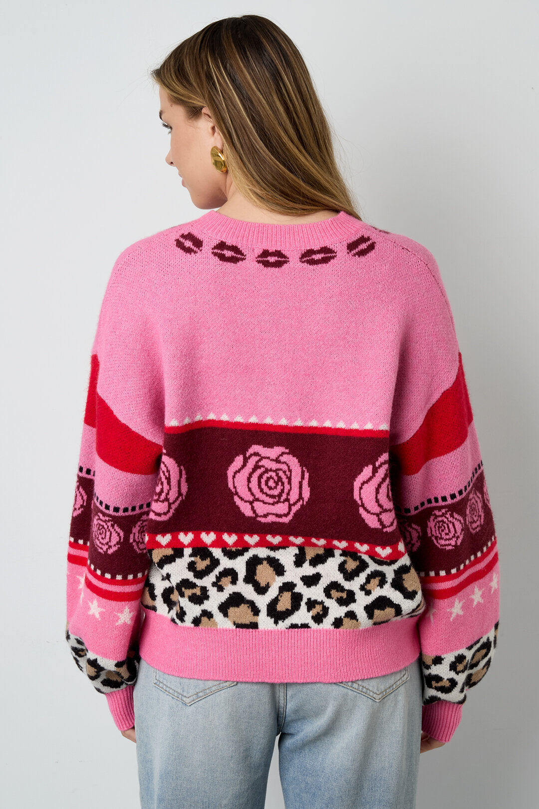 Gebreide Polyestervezel Vrouwen Cardigan Casual Bloemenprint
