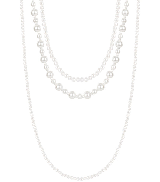 Gelaagde ketting met gemengde parels