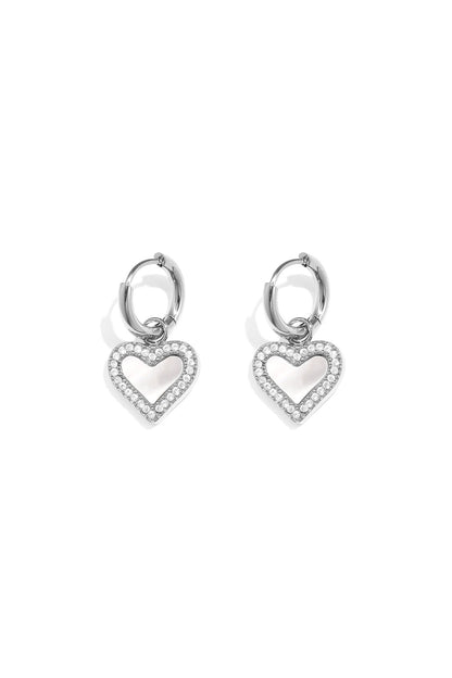 Elegant Heart-Shaped Shell Drop Earrings
