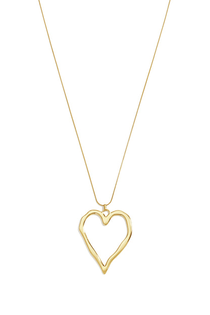 Lange roestvrijstalen halsketting met hartje, eenvoudige, alledaagse serie, dames sieraden