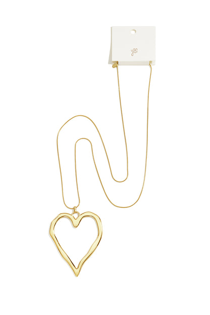 Lange roestvrijstalen halsketting met hartje, eenvoudige, alledaagse serie, dames sieraden