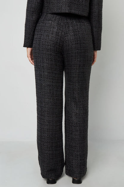 Geweven Polyestervezel Vrouwen Rechte Broeken Elegante Ruitjes Herfst/Winter