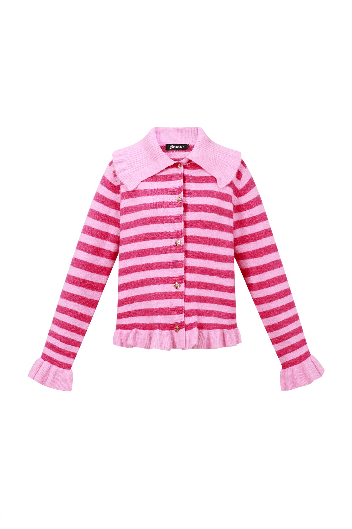 Gebreide Polyestervezel Vrouwen Cardigan Casual Strepen