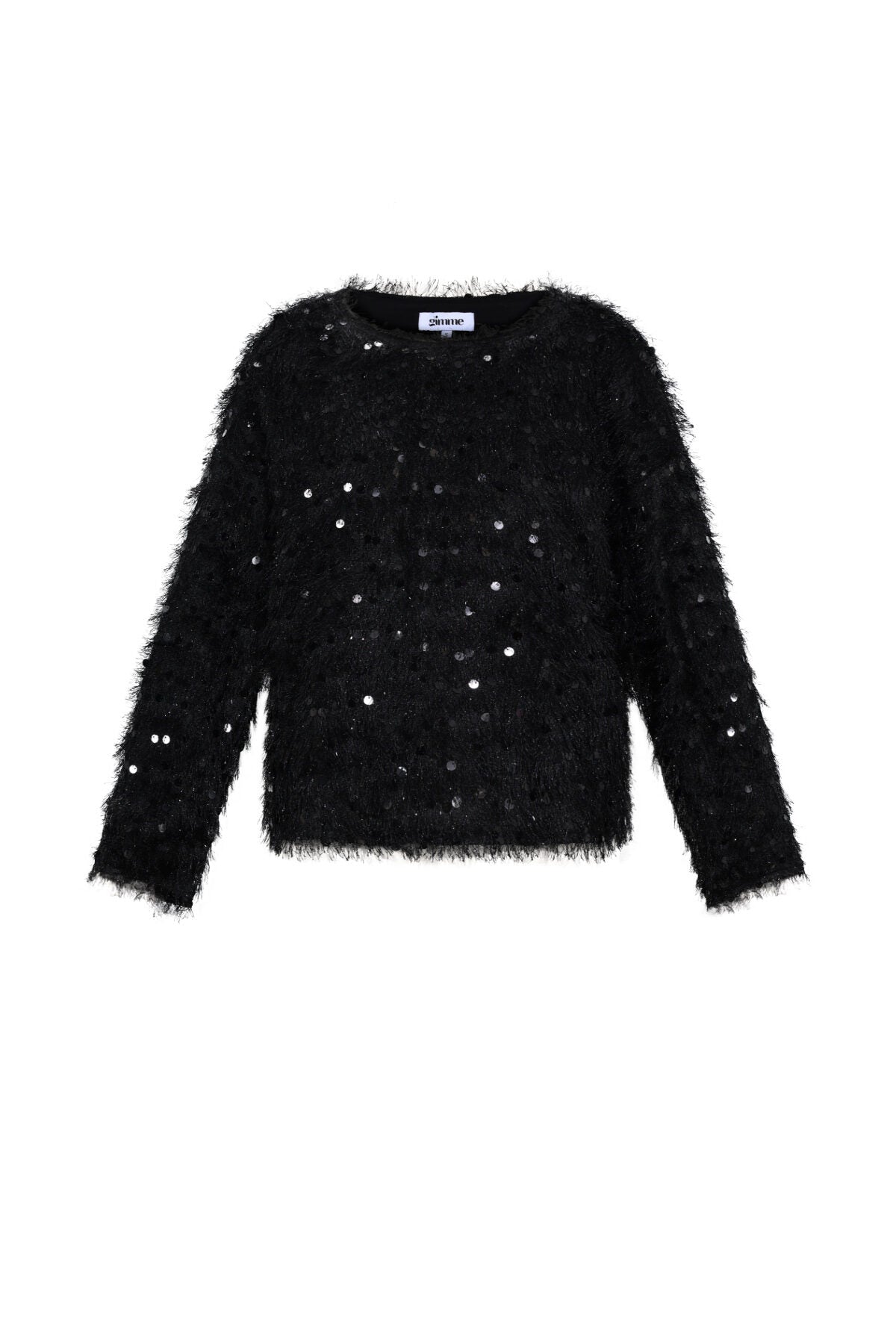 Geweven Polyestervezel Vrouwen Lange Mouw Top Elegante Pailletten