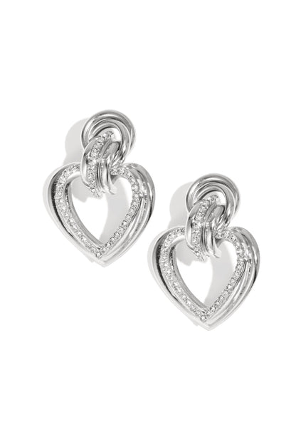IJzeren oorbellen met hartvormige hanger, elegante kerst, luxe serie, damessieraden