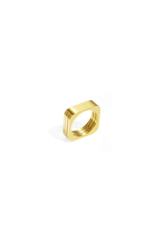 Roestvrijstalen minimalistische ringen rechthoek Eenvoudig dagelijks Eenvoudig serie Dames sieraden