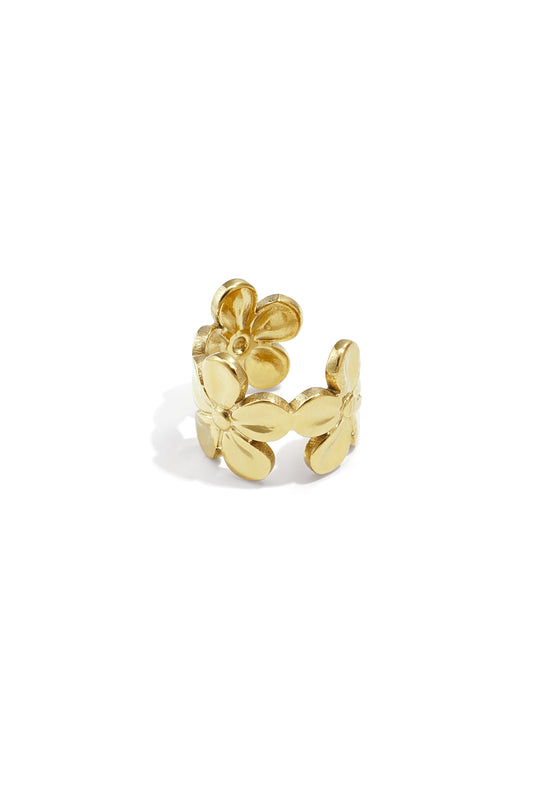 Oormanchetten van roestvrij staal, bloemen, casual, dagelijks, eenvoudig, serie, damessieraden