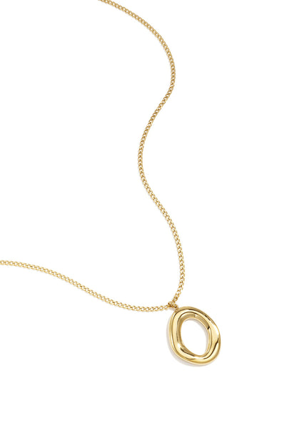 Ketting met organische ovaal vormige hanger