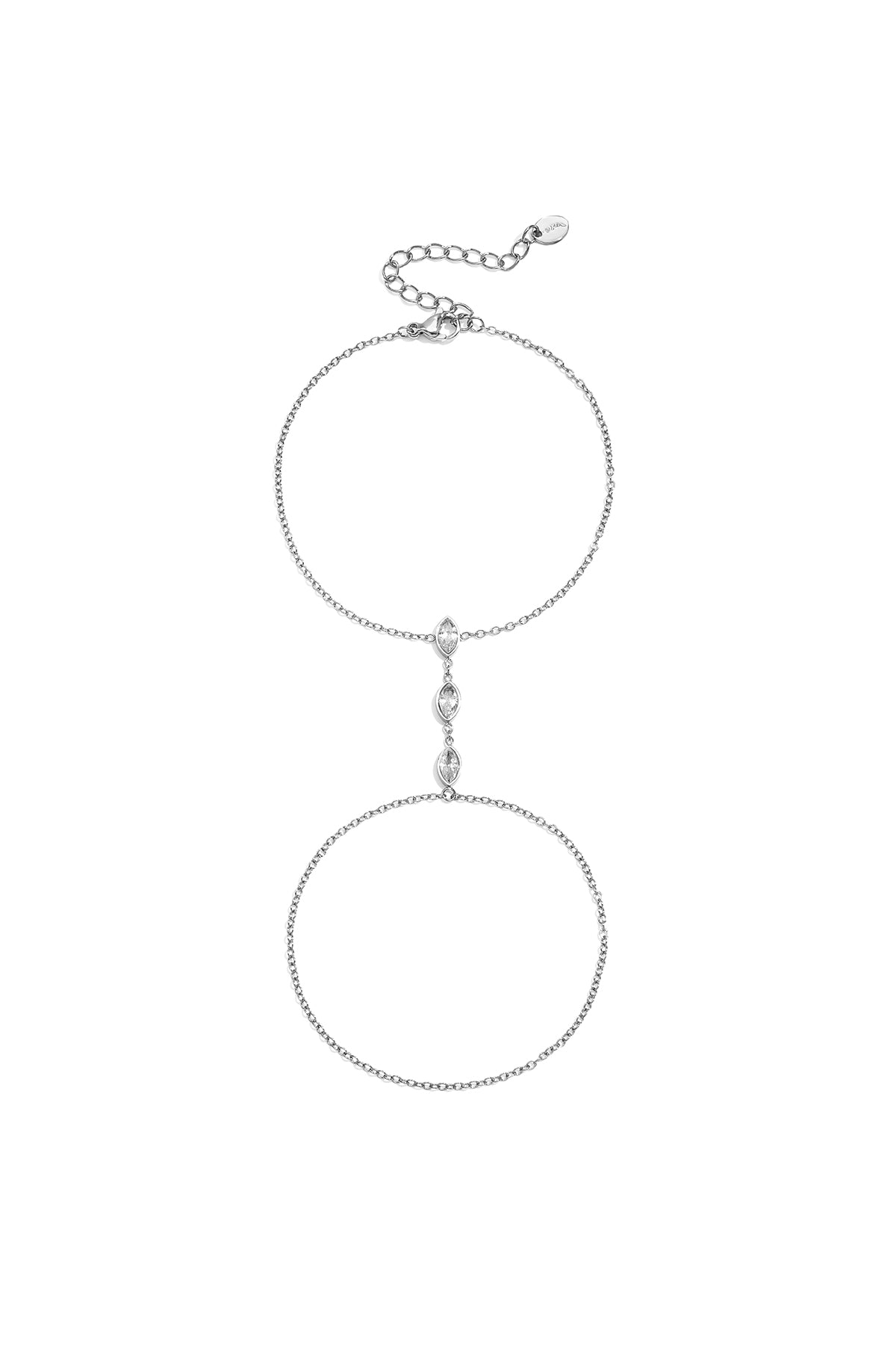 Handketting van roestvrij staal, ellipsvormig, eenvoudig, dagelijks gebruik, Simple Series, damessieraden