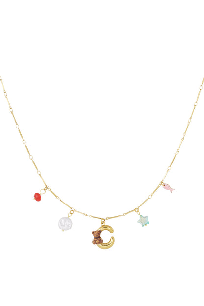 Happy Initials ketting met bedels