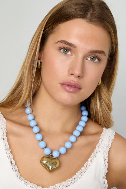 Kralenketting met hangend hart