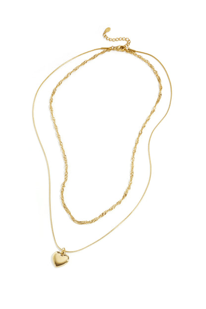 Gelaagde ketting met hart charm