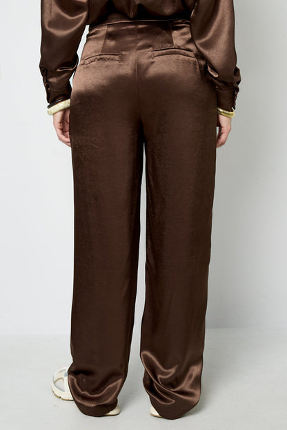 Geweven Polyestervezel Vrouwen Rechte Broeken Casual Effen Kleur Herfst/Winter