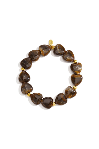 Acryl kralenarmbanden met hartje, eenvoudige dagelijkse serie, dames sieraden