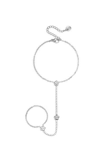 Handchain tennis-style met bloemetjes
