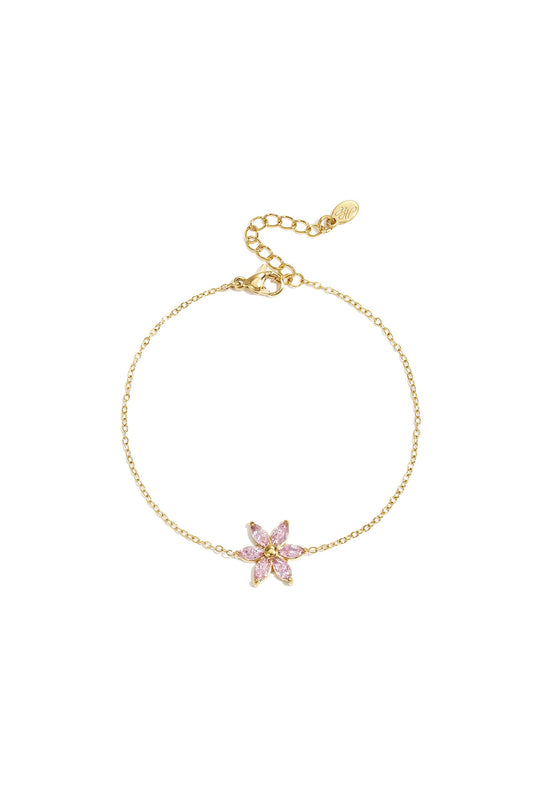 Armband met strass bloem