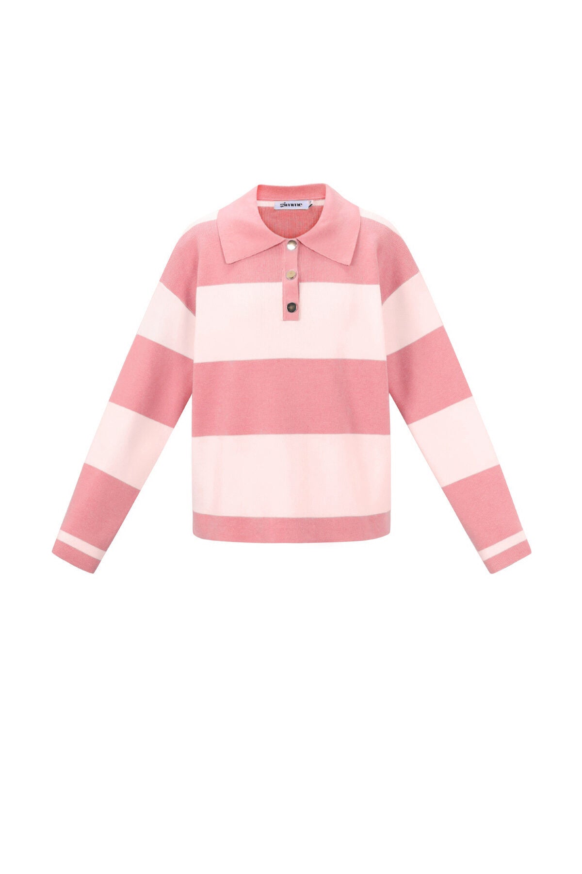 Gebreide Viscose Dames Polo Trui Strepen Herfst/Winter