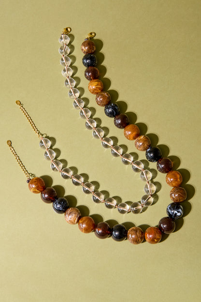 Acryl kralenkettingen, ronde, casual, dagelijkse, eenvoudige serie, dames sieraden