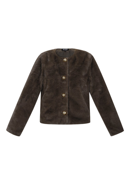Woven Polyester Fiber Vrouwen Jas Elegant Solid Color Fall/Winter