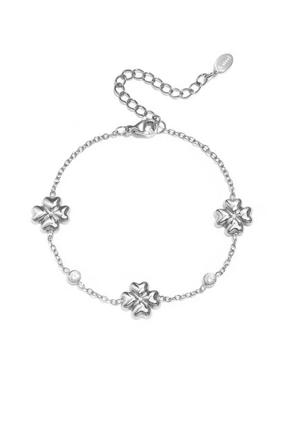 Klaver armband met afwisselende steentjes