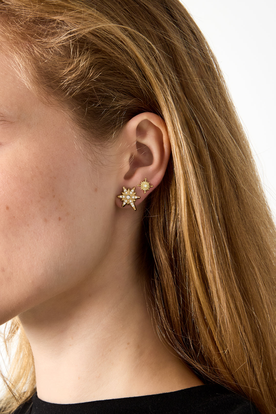 Roestvrijstalen oorknopjes met onregelmatige vorm, eenvoudige, alledaagse serie, dames sieraden