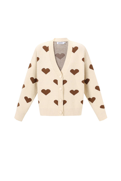 Viscose Gebreide Dames Trui Leuk Hart Patroon Herfst/Winter