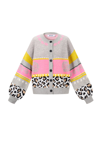 Gebreide Polyestervezel Vrouwen Cardigan Casual Bloemenprint