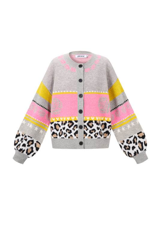Gebreide Polyestervezel Vrouwen Cardigan Casual Bloemenprint