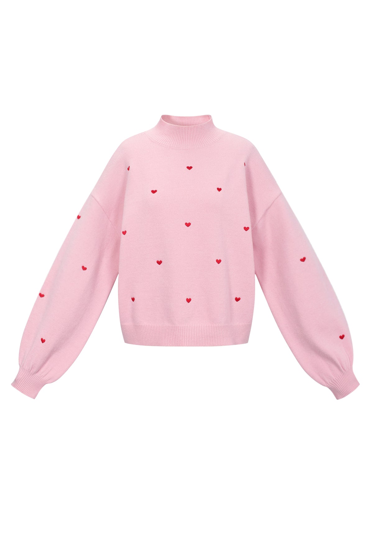 Gebreide trui met hartjes