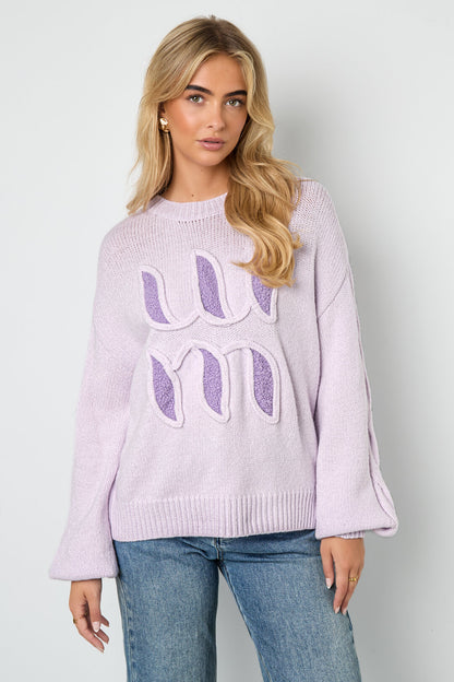 Gebreide Polyestervezel Vrouwen Truien Casual Letters