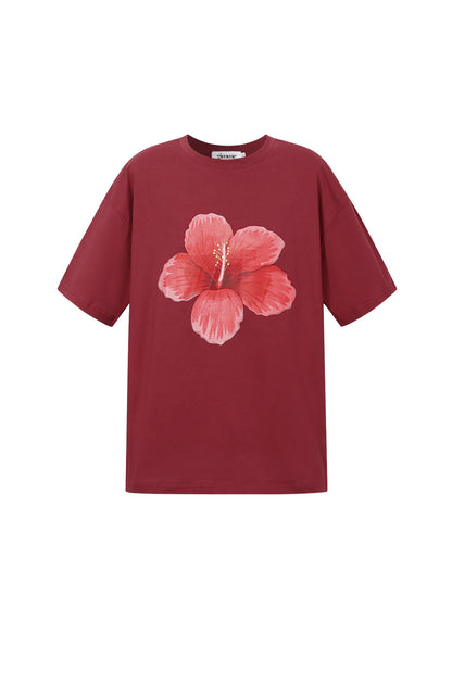 T-shirt met tropische bloemen
